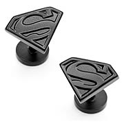 Superman Shield Satin Black Cufflinks
